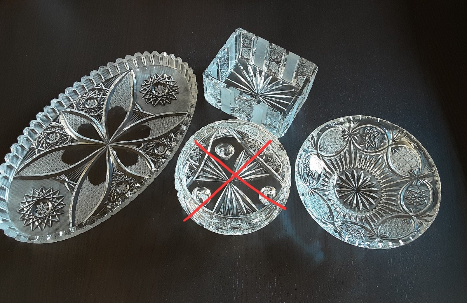 Schaaltjes, bakjes van geslepen kristal, Bohemia crystal, Ophalen of Verzenden, Overige vormen, Glas