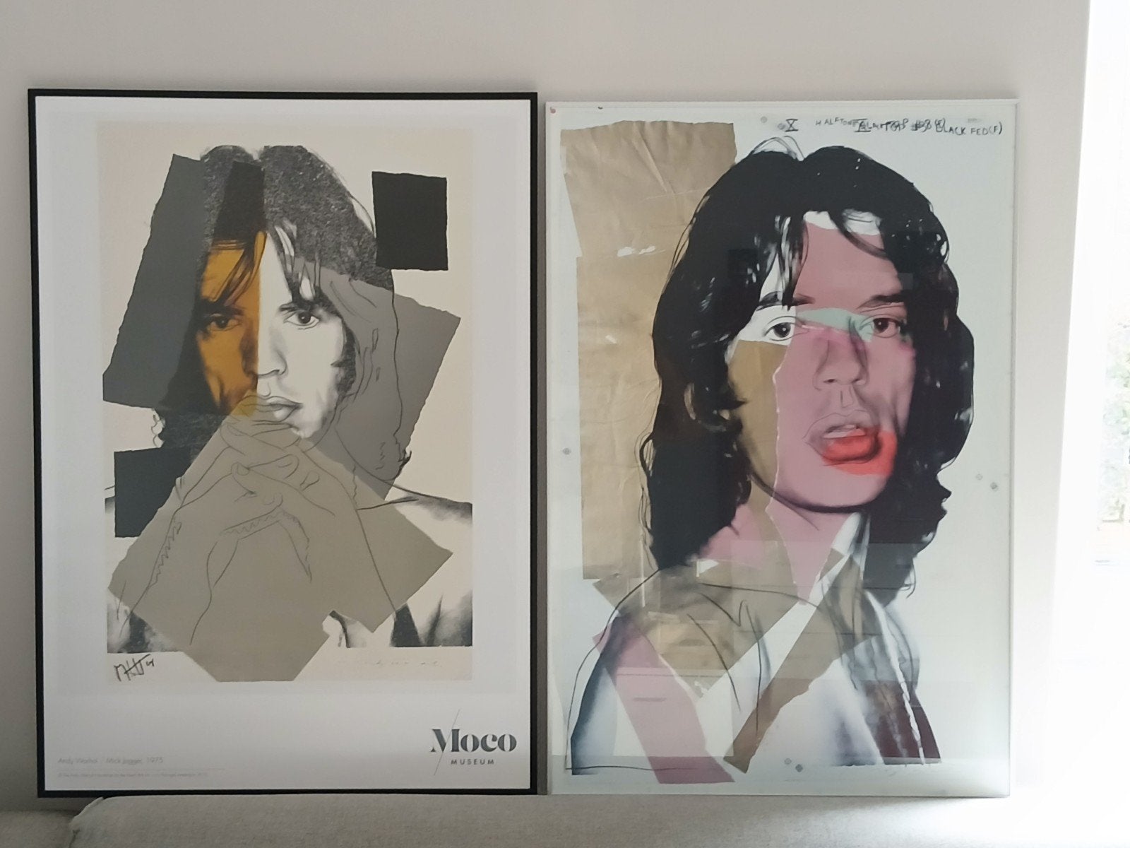 Rolling Stones :Unieke Andy Warhol Mick Jagger prints(1975), Ophalen, Achter glas, Print, Muziek