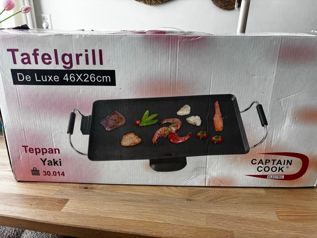 Nieuwe Tafelgrill De Luxe 46x26cm - Captain Cook, Witgoed en Apparatuur, Ophalen of Verzenden, Nieuw, Tafelgrill