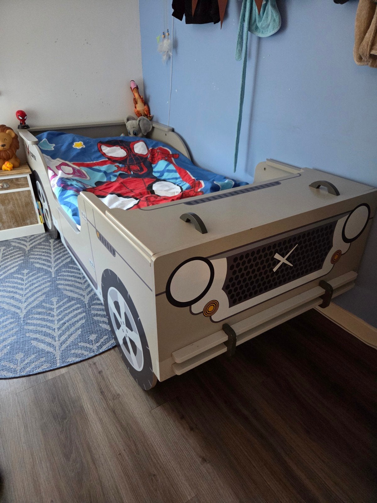 Kinder autobed 90x200 met matras (9 maanden oud), 85 tot 100 cm, Gebruikt, 180 cm of meer, Ophalen