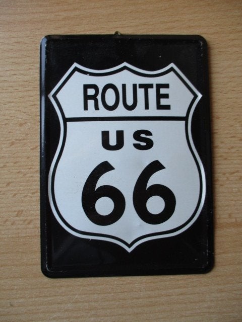 US Route 66 blikken kaart 14,5x10cm, Ophalen of Verzenden, Zo goed als nieuw, Overige typen