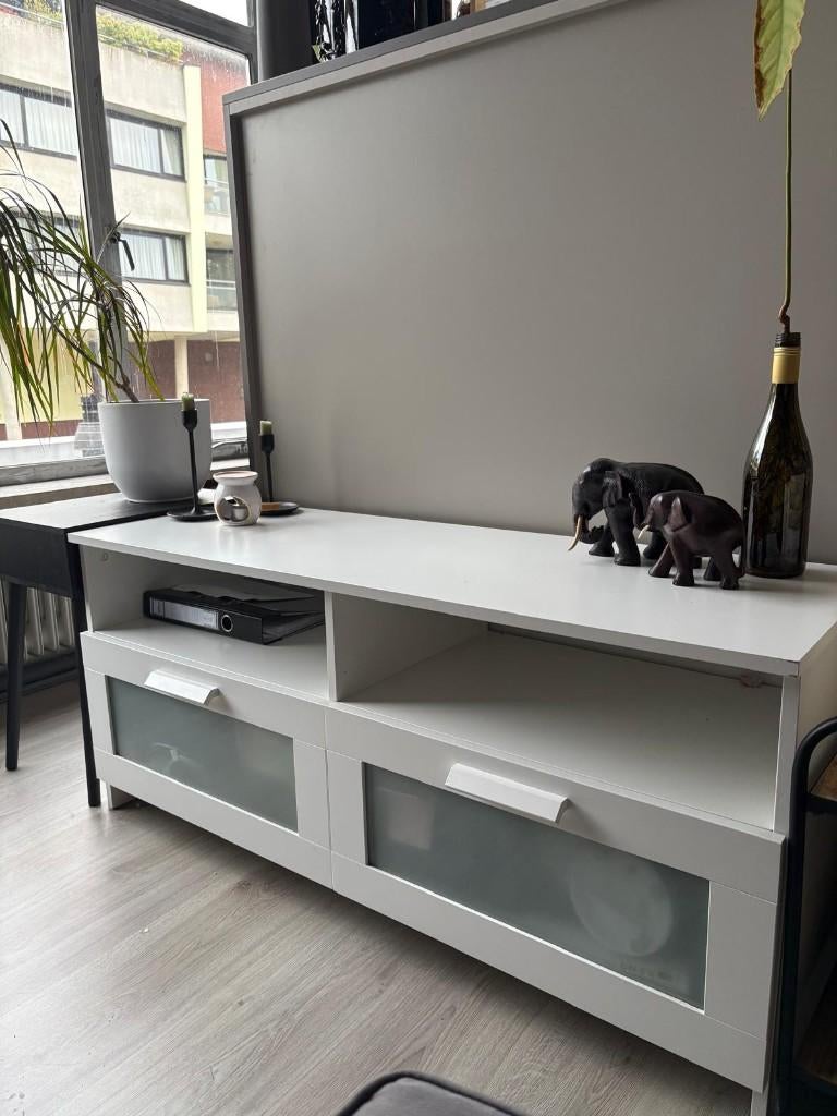 Ikea brimnes tv meubel wit, Ophalen, Gebruikt, 100 tot 150 cm, Minder dan 100 cm