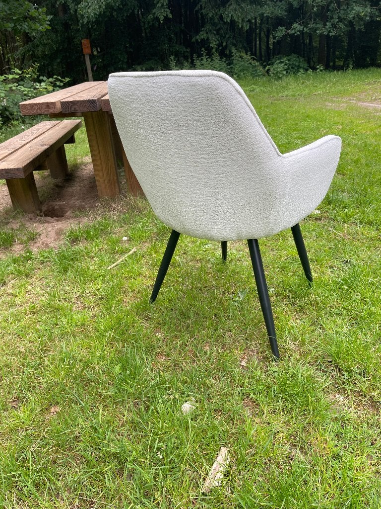 eetstoel Gestoffeerd in Raven 22 kleur IVORY extra actie, Overige kleuren, Nieuw, Ophalen of Verzenden, Stof