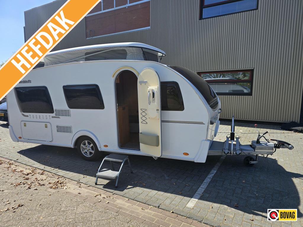 Dethleffs Tourist 460 DB + Unico luifel + hefdak, Caravans en Kamperen, Bedrijf, Treinzit, Tot en met 4, 1000 - 1250 kg