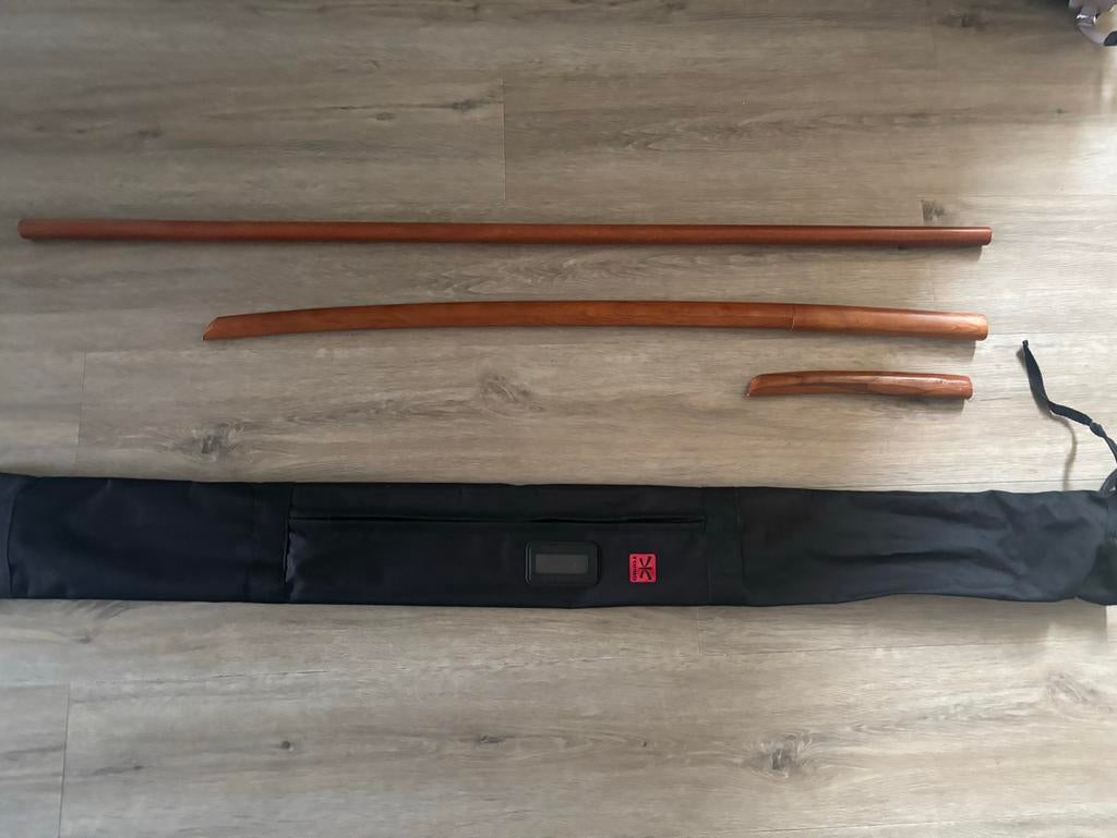 Houten Bokken, Jo en Tanto met draagtas., Ophalen, Maat XS of kleiner, Vechtsportmateriaal, Zo goed als nieuw