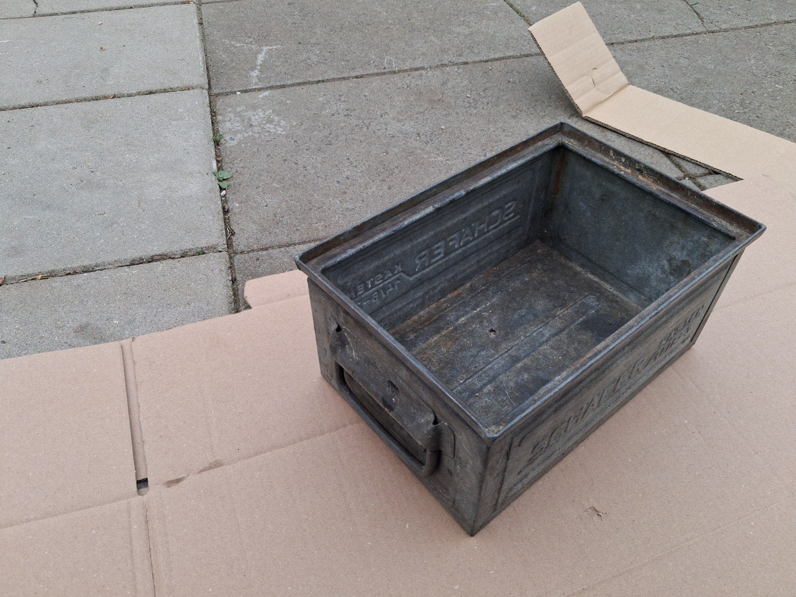 Schafer stalen kist, Ophalen of Verzenden, Rond, Metaal, Minder dan 30 cm