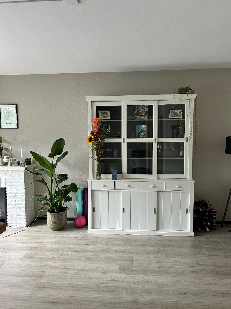 WOOOD Lagos buffetkast wit, Huis en Inrichting, Kasten | Buffetkasten, Ophalen, Gebruikt, Met deur(en), 200 cm of meer