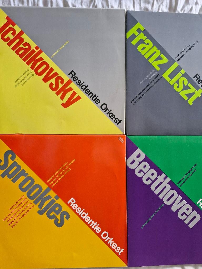 4 dubbel lp's residentieorkest, Liszt, Beethoven, tchaikovsk, Cd's en Dvd's, Vinyl | Klassiek, Ophalen of Verzenden, Zo goed als nieuw