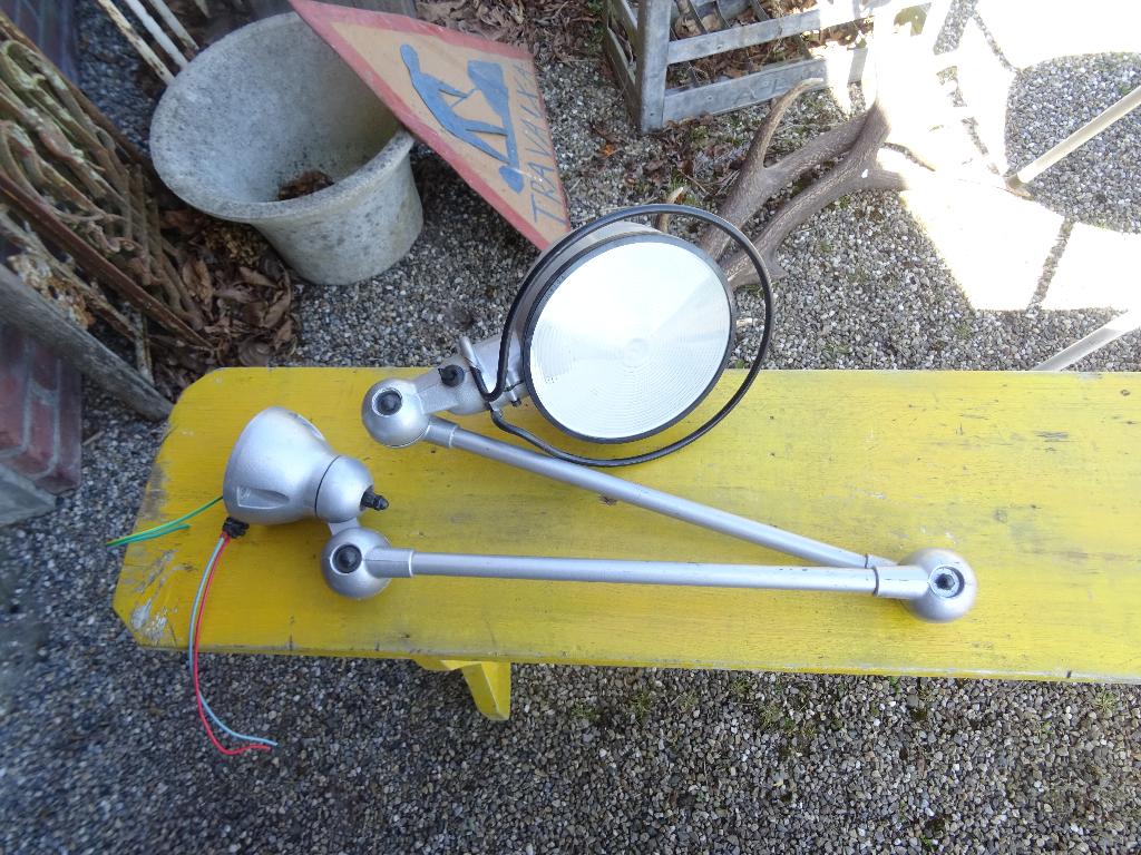 industriële Franse Jieldé lamp met kapje, Ophalen