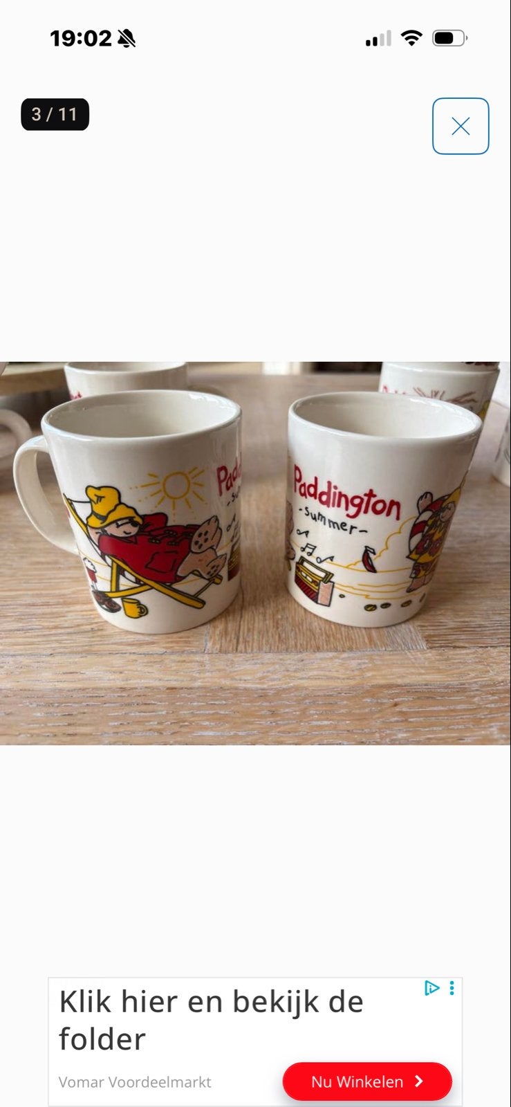 Nieuwe Paddington beer mokken - set van 7, Ophalen, Overige typen, Nieuw, Steen/keramiek