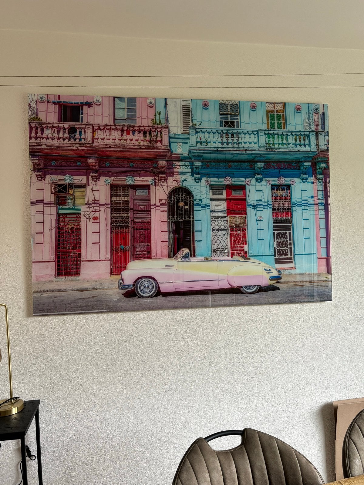Groot glasschilderij Havana, Ophalen, Zo goed als nieuw, 125 cm of meer, Schilderij