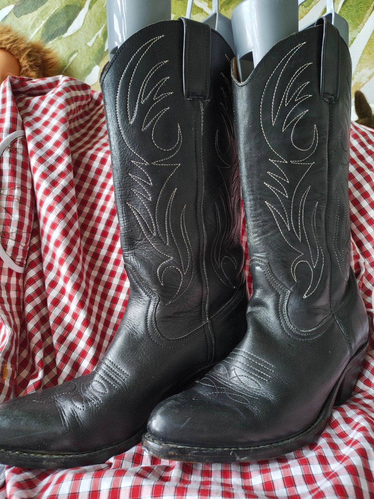 zwart leren laarzen 41 42 cowboy western, Kleding | Dames, Ophalen of Verzenden, Gedragen, Zwart, Hoge laarzen