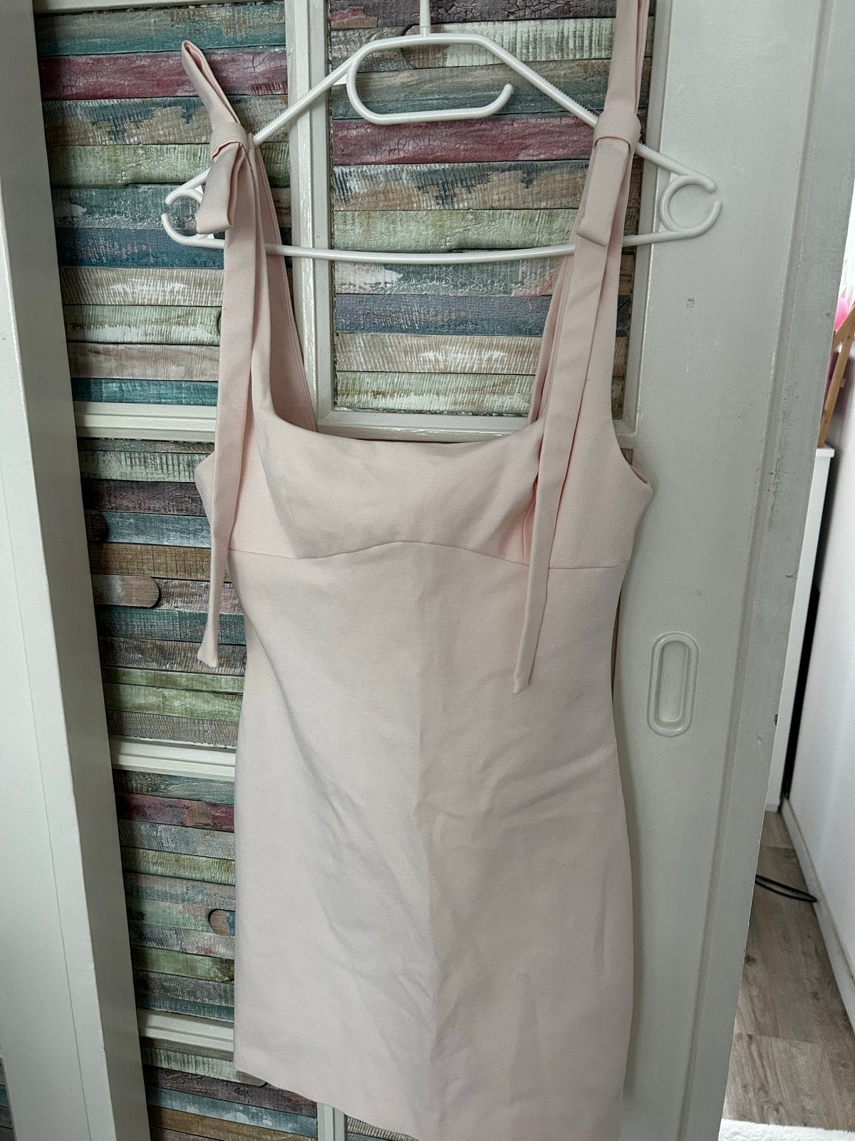 ZARA Roze Mini Jurk met Strikbandjes, Kleding | Dames, Jurken, Maat 38/40 (M), Ophalen of Verzenden, Zo goed als nieuw, Knielengte