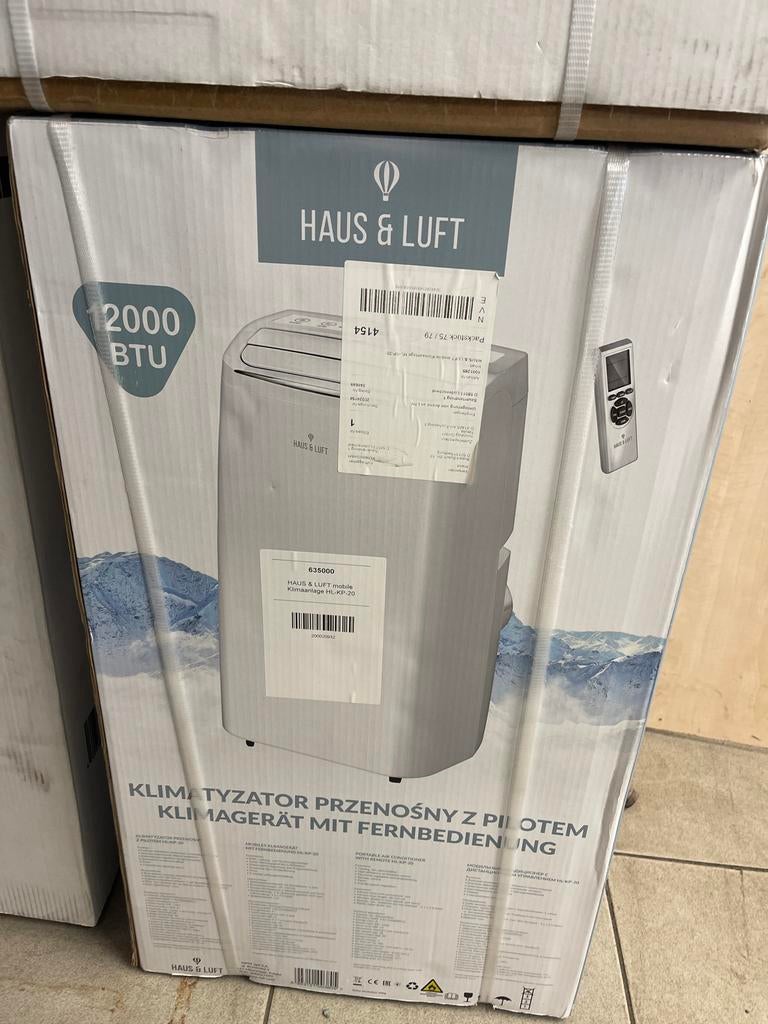 Haus & Luft Mobiele Airco 12000 BTU, Witgoed en Apparatuur, Airco's, Nieuw, Mobiele airco, Minder dan 60 m³, 3 snelheden of meer