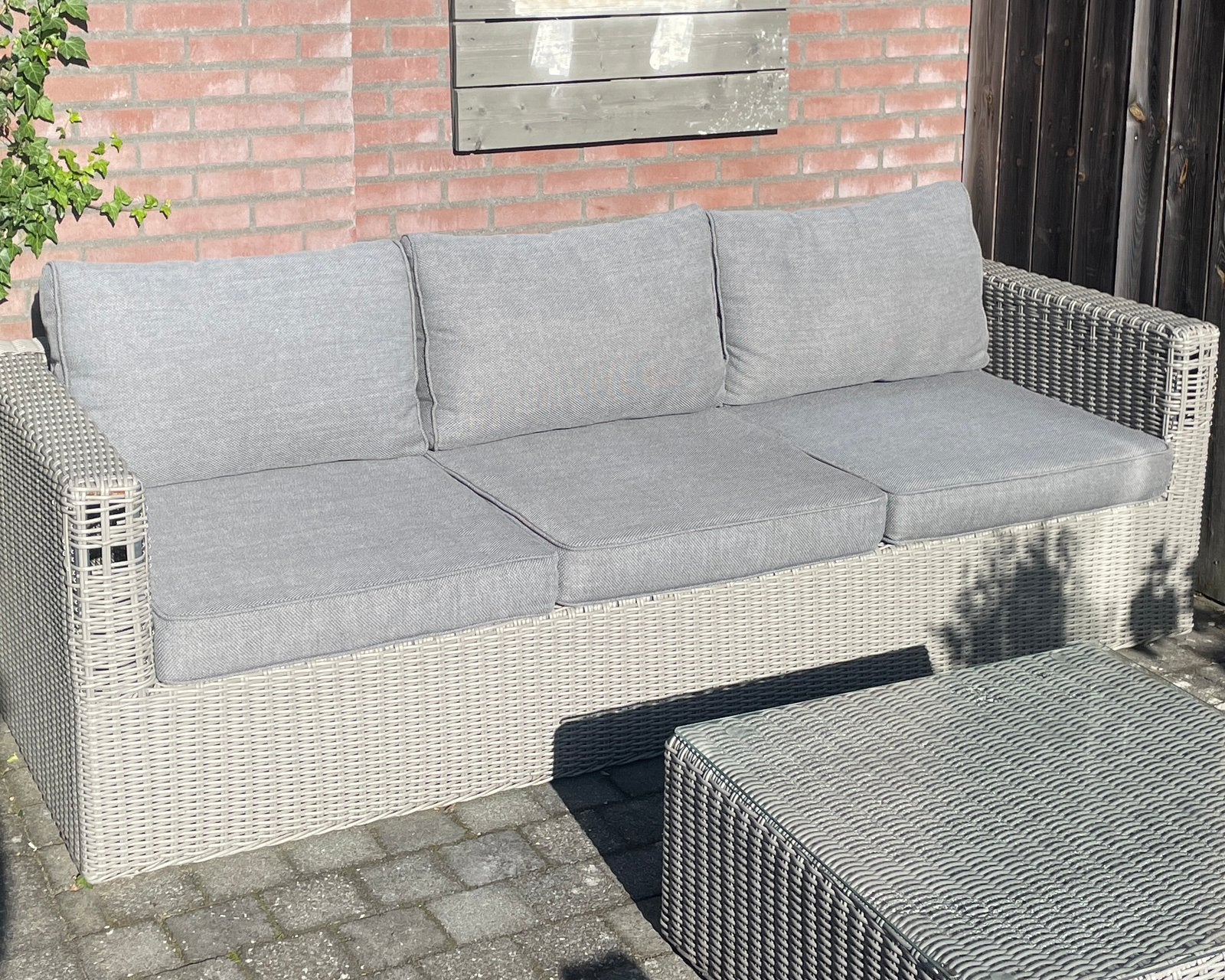 Kussenset loungebank, 3 zit- en rugkussens (niet de bank), Ophalen, Zo goed als nieuw, Bank, 3 zitplaatsen