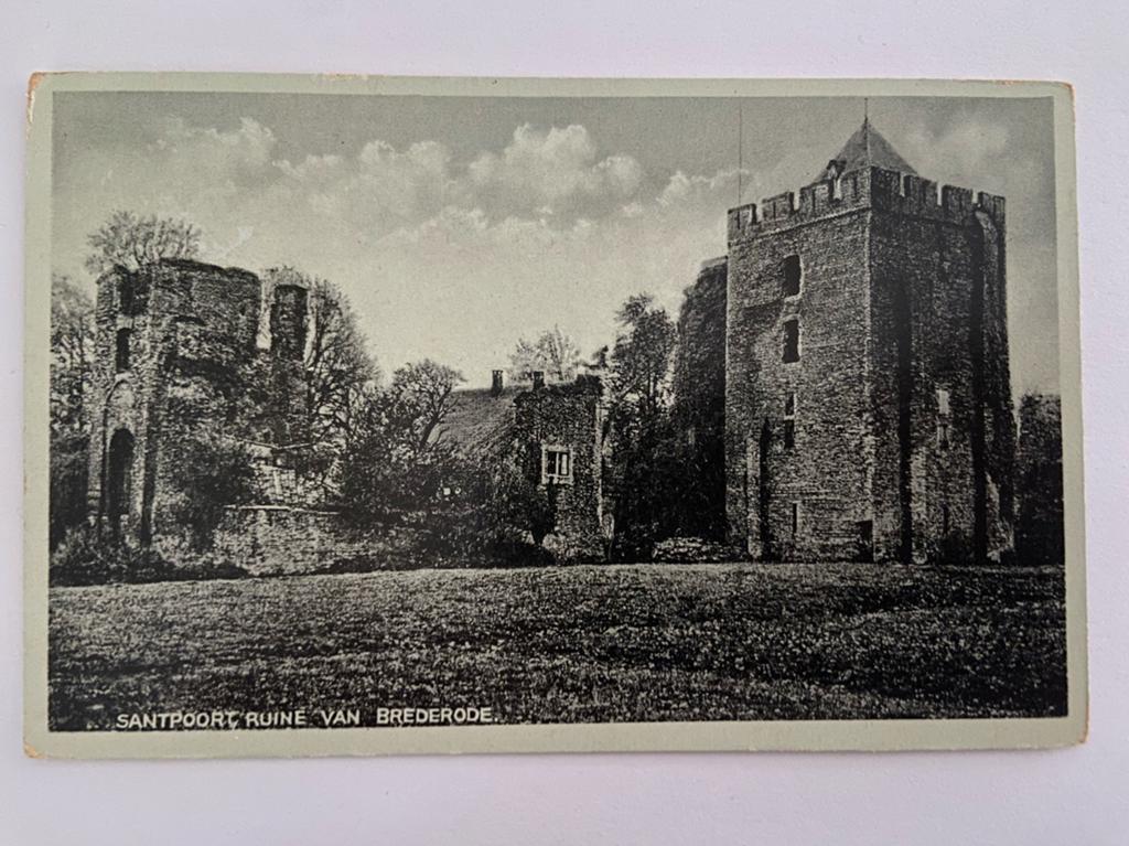 Ansichtkaart Santpoort, Ruïne van Brederode, Ophalen of Verzenden, 1920 tot 1940, Ongelopen, Noord-Holland