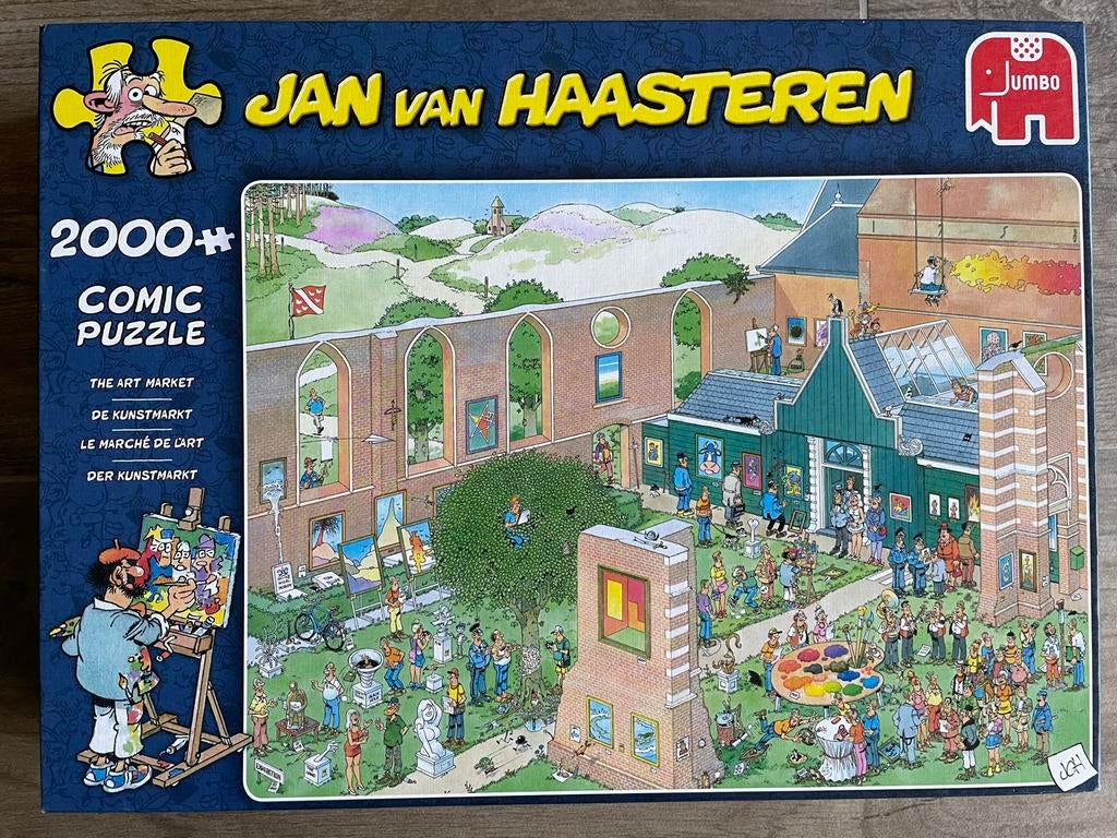 Jan van Haasteren De Kunstmarkt 2000+ stukjes legpuzzel, Ophalen of Verzenden, Meer dan 1500 stukjes, Zo goed als nieuw, Legpuzzel