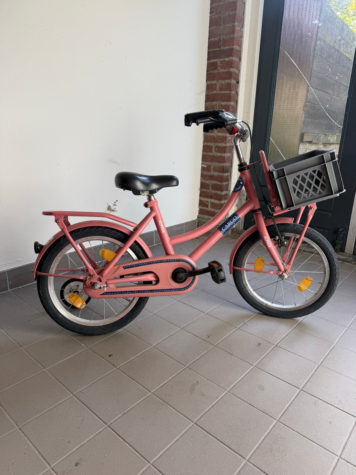 Alpina Cargo kinderfiets 16 inch met zijwieltjes, Ophalen, Terugtraprem, Zijwieltjes, Alpina
