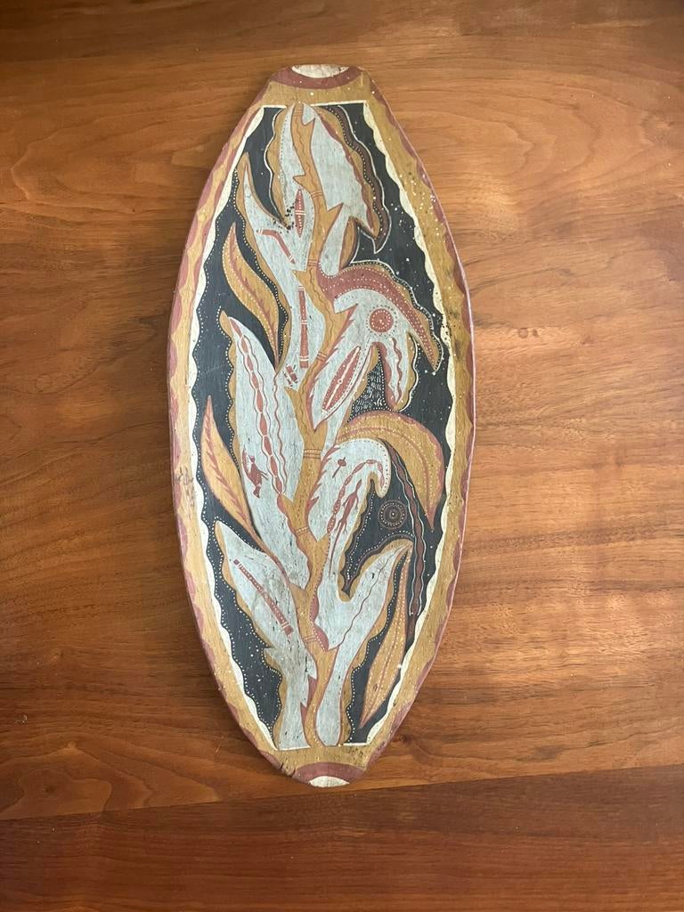 Oude schildering op boomschors Aboriginal kunst Australië, Antiek en Kunst, Ophalen of Verzenden