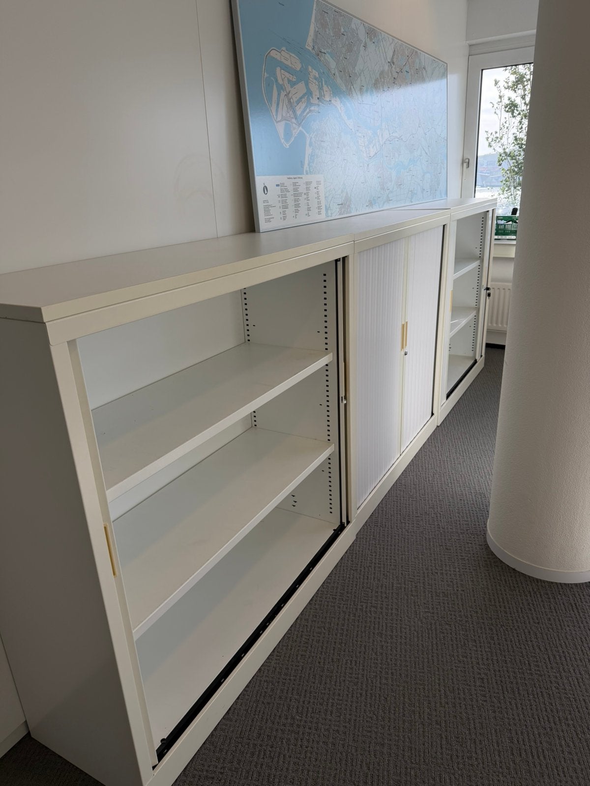6x Kantoor-/archiefkast met roldeuren, Ophalen of Verzenden, Zo goed als nieuw, 25 tot 50 cm, 100 tot 150 cm