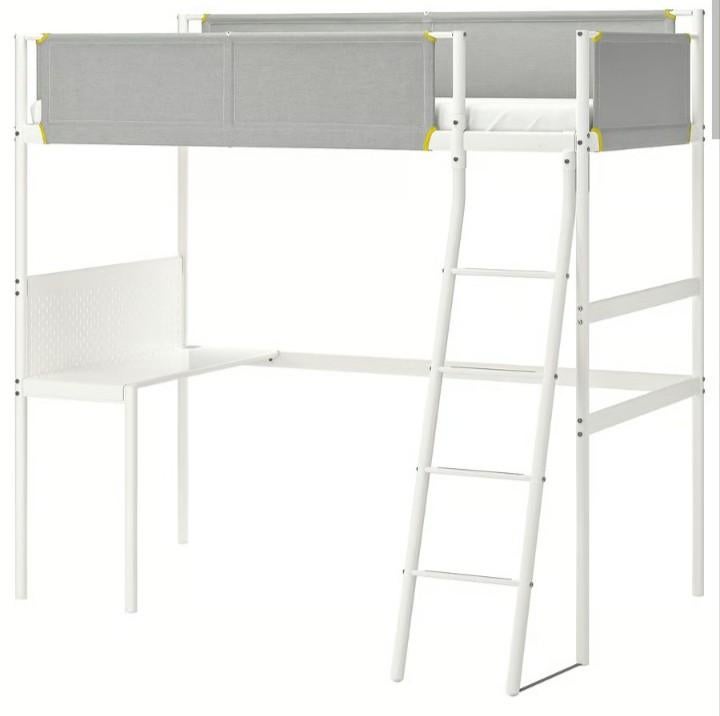 Hoogslaper met bureau 90x200, Ophalen, Eenpersoons, Zo goed als nieuw, 200 cm