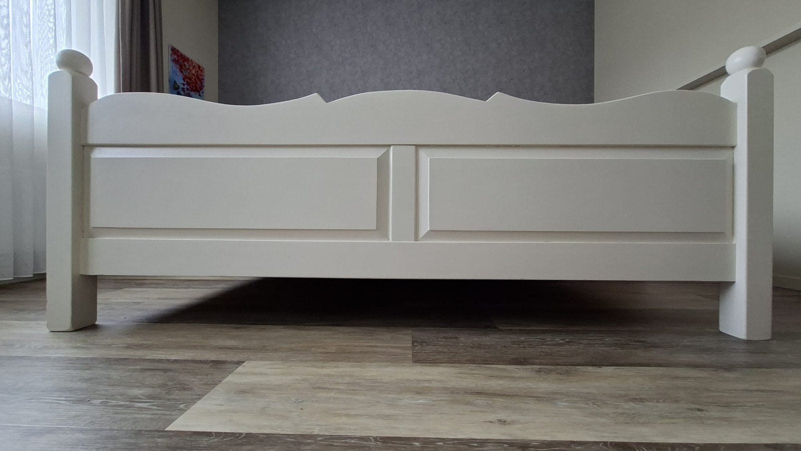 Eiken bed tweepersoonsbed en nachtkastjes., Antiek en Kunst, Antiek | Meubels | Bedden, Ophalen
