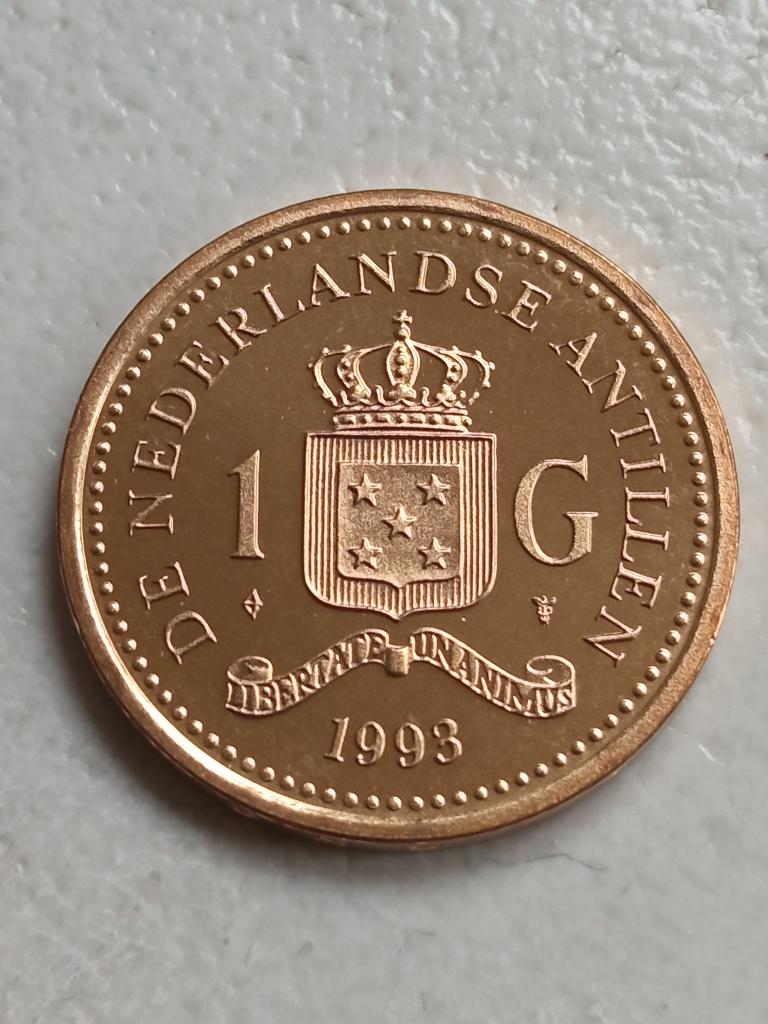 Nederlandse Antillen 1 gulden 1993., Ophalen of Verzenden, Midden-Amerika, Losse munt