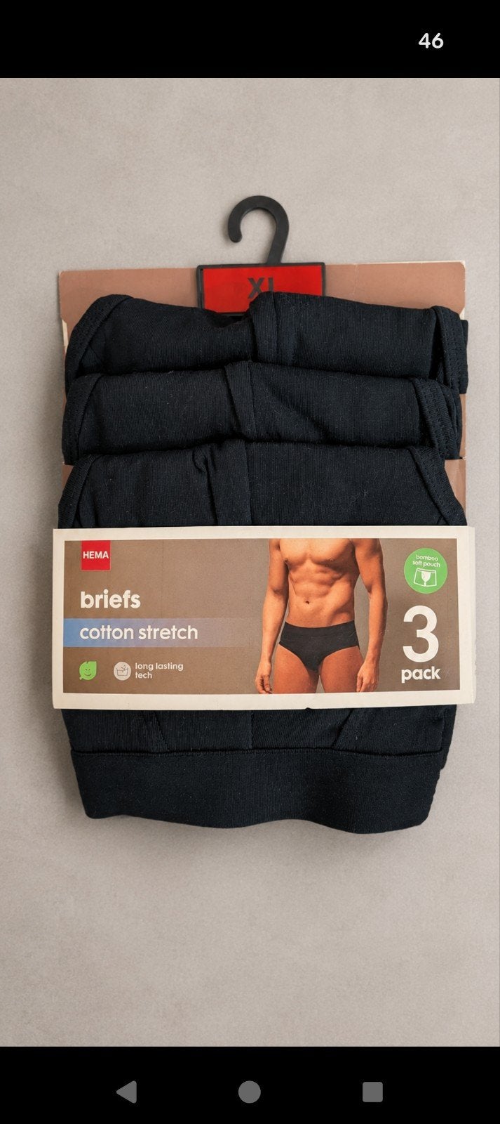 Hema briefs katoen stretch 3-pack XL, Kleding | Heren, Ophalen of Verzenden, Zwart, Hema, Slip