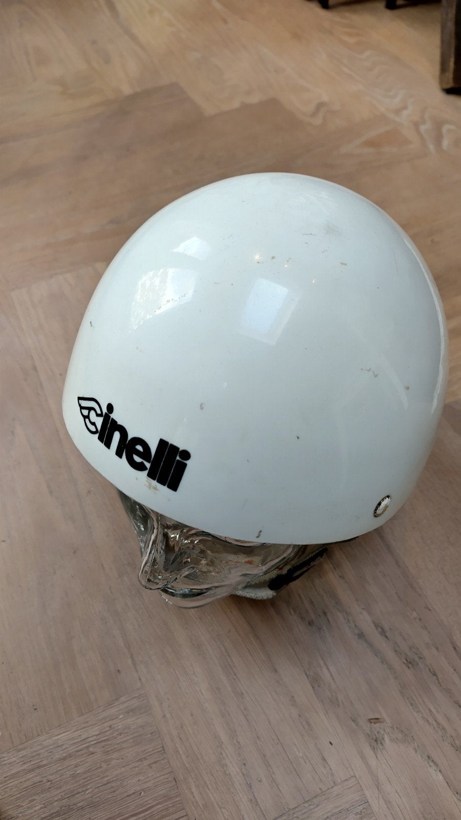Vintage Cinelli Aerolite TT witte racefiets helm Jaren '80., Ophalen of Verzenden, Gebruikt, XL, Cinelli Aerolite