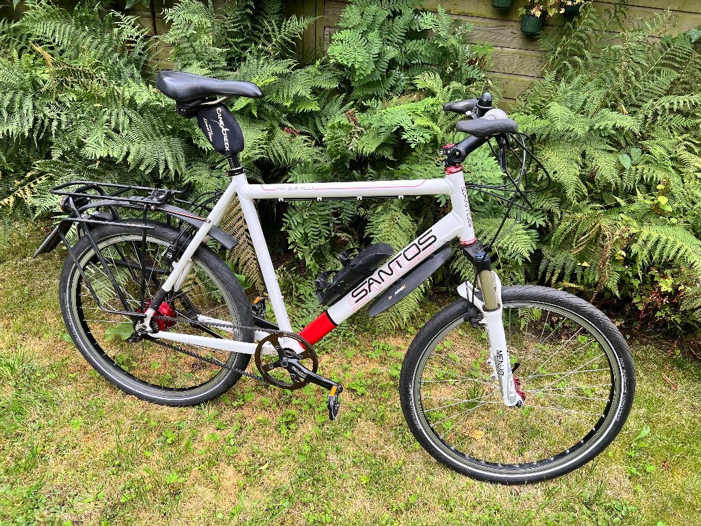 vakantiefiets Santos, Fietsen en Brommers, Fietsen | Dames | Sportfietsen en Toerfietsen, 26 inch, 10 tot 15 versnellingen, Velgrem