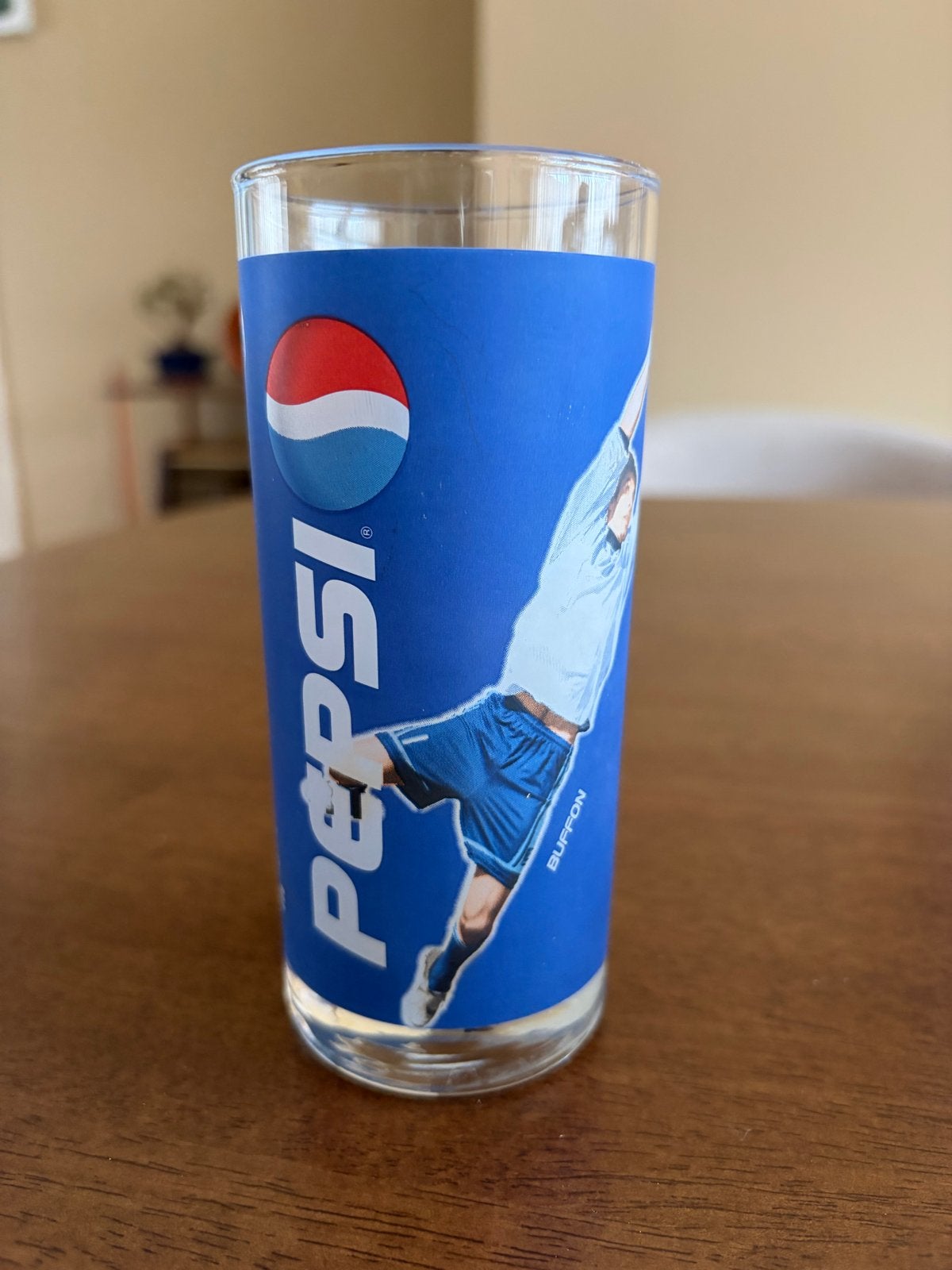 Vintage Pepsi glas met Buffon - Voetbal Collector's Item, Ophalen of Verzenden, Zo goed als nieuw