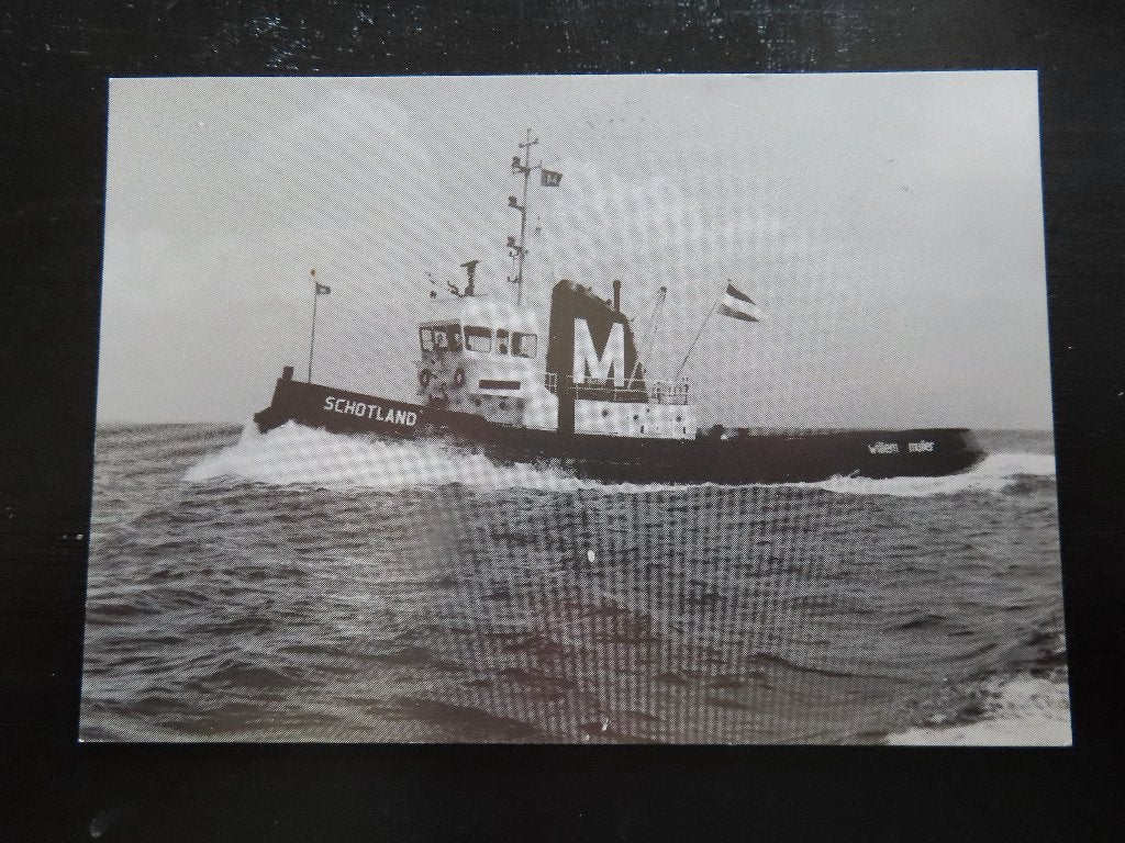 ansichtkaart sleepboot "Schotland" Willem Muller, Verzamelen, Ophalen of Verzenden, Zo goed als nieuw, Motorboot, Kaart, Foto of Prent