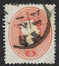 Postzegel Oostenrijk 1863 5 kr, Verzenden, Gestempeld