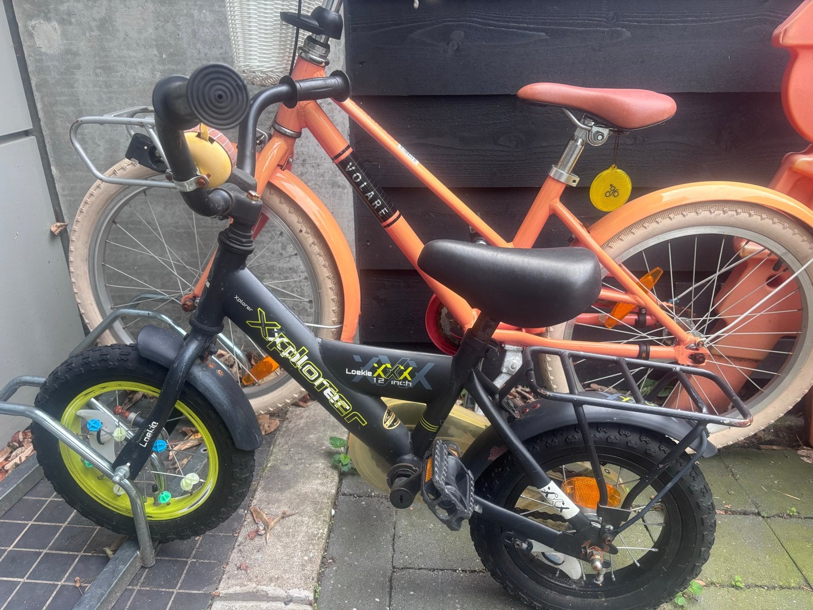 Zwarte kinderfiets XXplorer 12 inch, Fietsen en Brommers, Ophalen, Gebruikt, Terugtraprem, Minder dan 16 inch