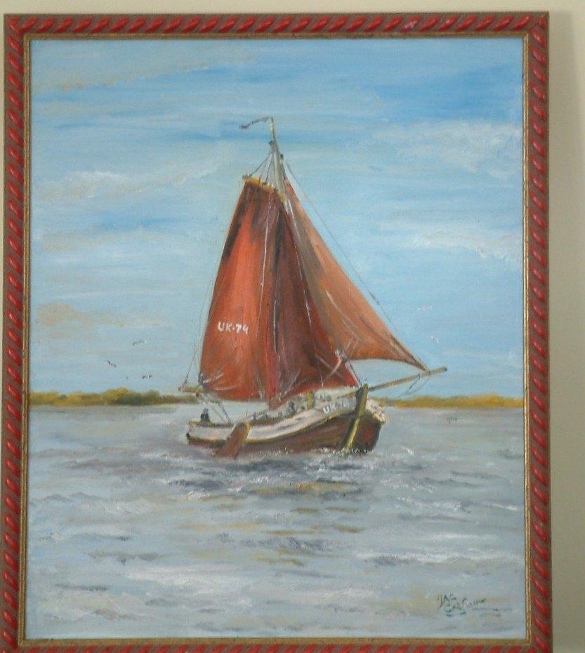 urk 74  Noordzee Botter   piet Caljouw Arnemuiden, Ophalen of Verzenden