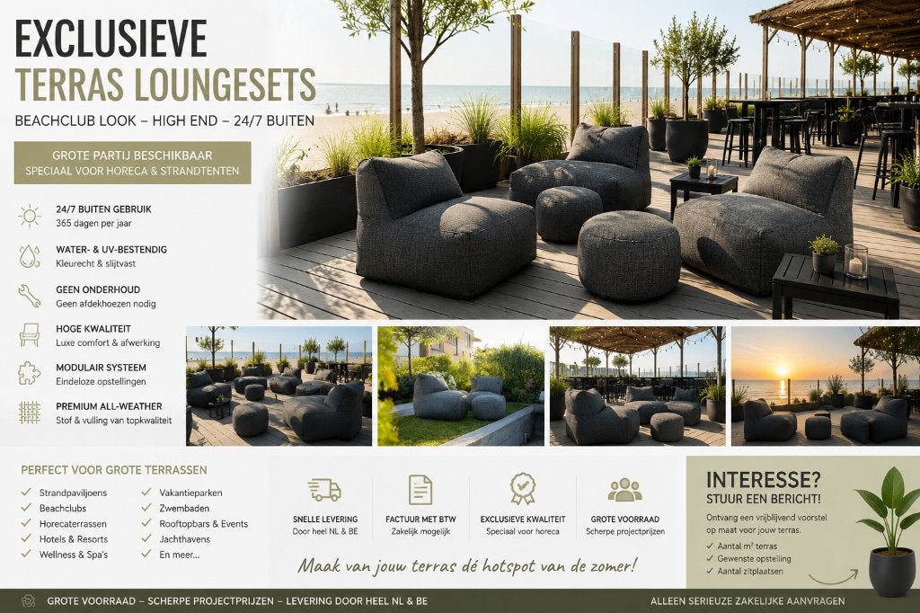 WEGENS PROJECTANNULERING HORECA LOUNGESETS TOT 50% KORTING, Ophalen, Nieuw in verpakking, Complete inventaris