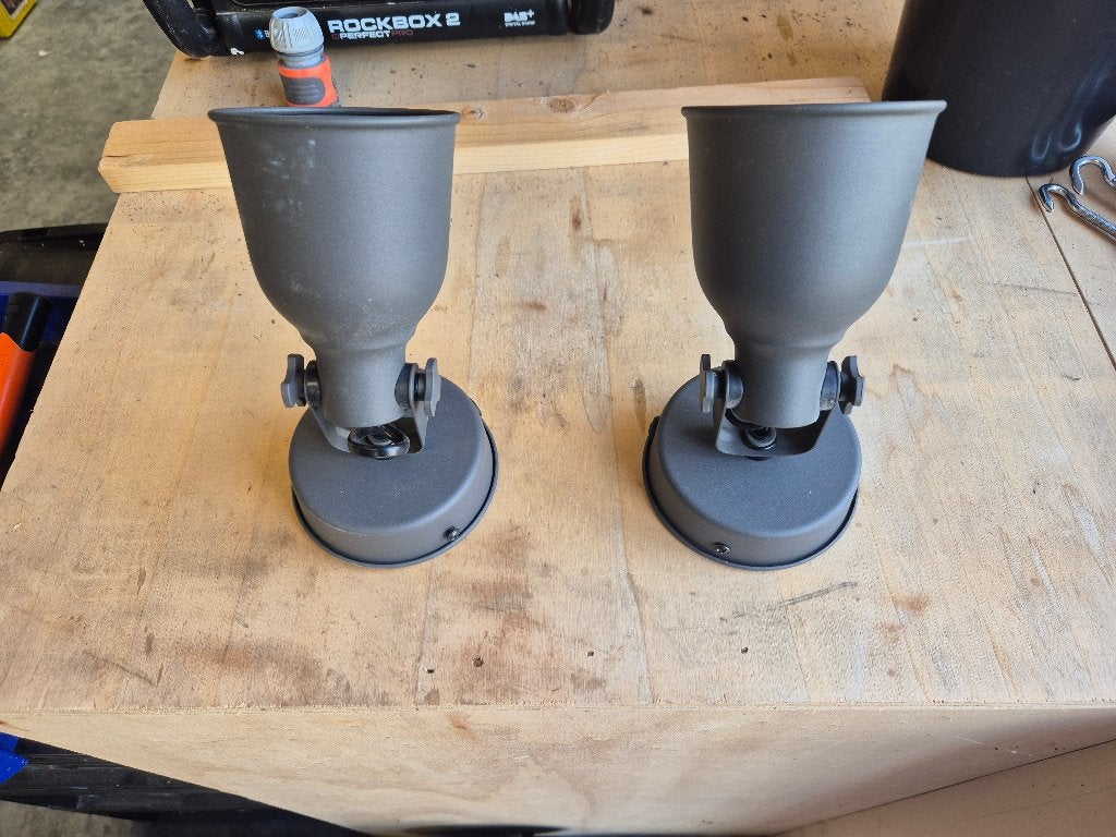 Twee IKEA HEKTAR lamp, Metaal, Gebruikt, Grijs, GU10