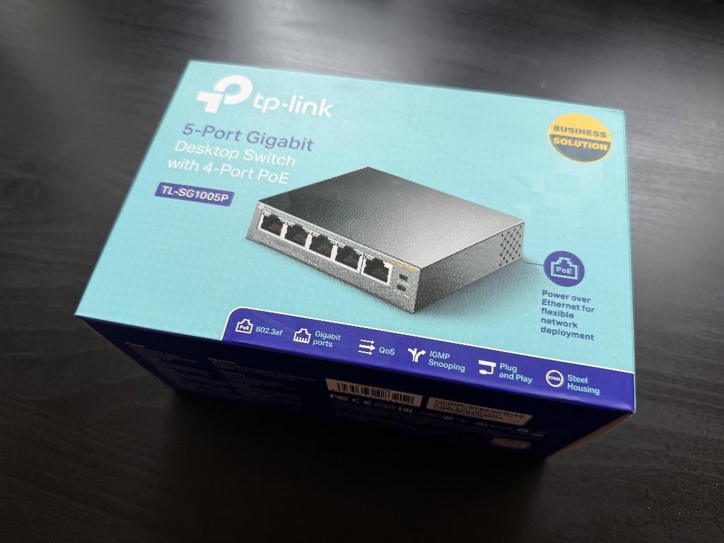 TP-Link TL-SG1005P | 5-Poorts PoE+ Switch | 65W | In doos, Ophalen of Verzenden, Zo goed als nieuw