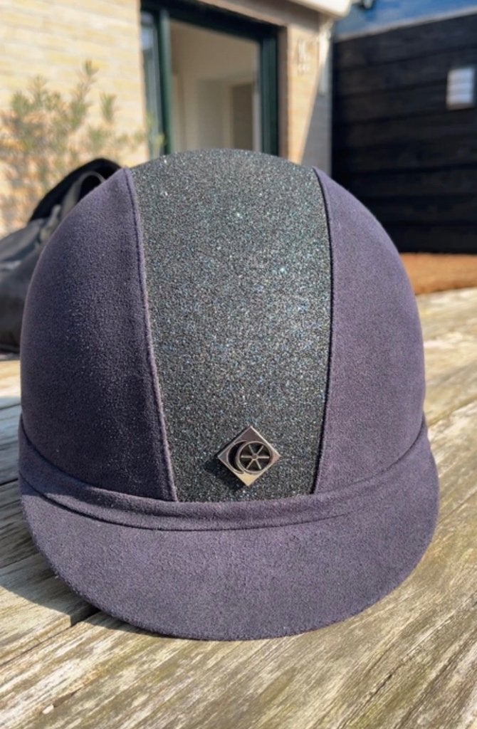!️!MOET WEG️!! charles Owen cap donkerblauw, Dieren en Toebehoren, Paardrijkleding, Blauw, Gebruikt, Inclusief opbergtas, Ophalen of Verzenden