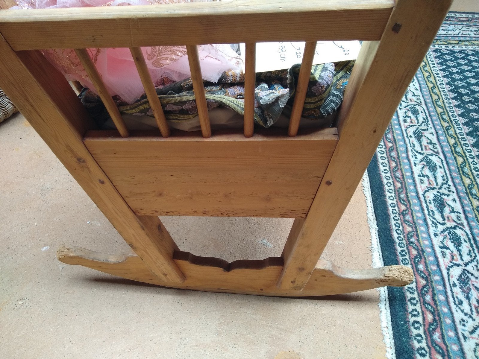 Kinderbedje ,wiegje van hout, 68 antiek, Ophalen, Gebruikt, Minder dan 140 cm, Minder dan 70 cm