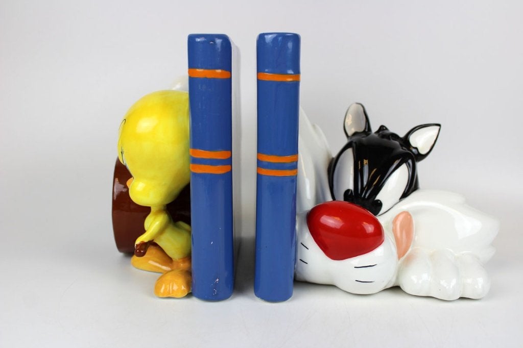 Looney tunes boekensteunen keramiek, Verzamelen, Poppetjes en Figuurtjes, Ophalen of Verzenden, Gebruikt