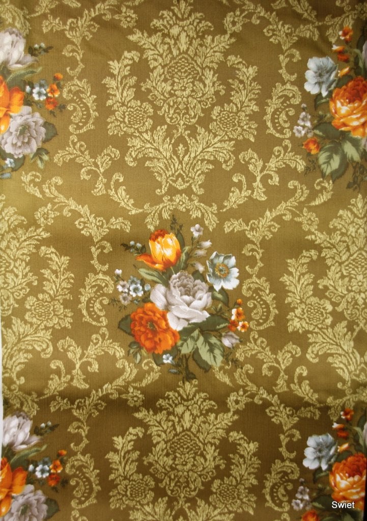 11060 Vintage barok gordijnstof met bloemenprint swiet, Hobby en Vrije tijd, Stoffen en Lappen, Overige kleuren, Verzenden, 120 cm of meer