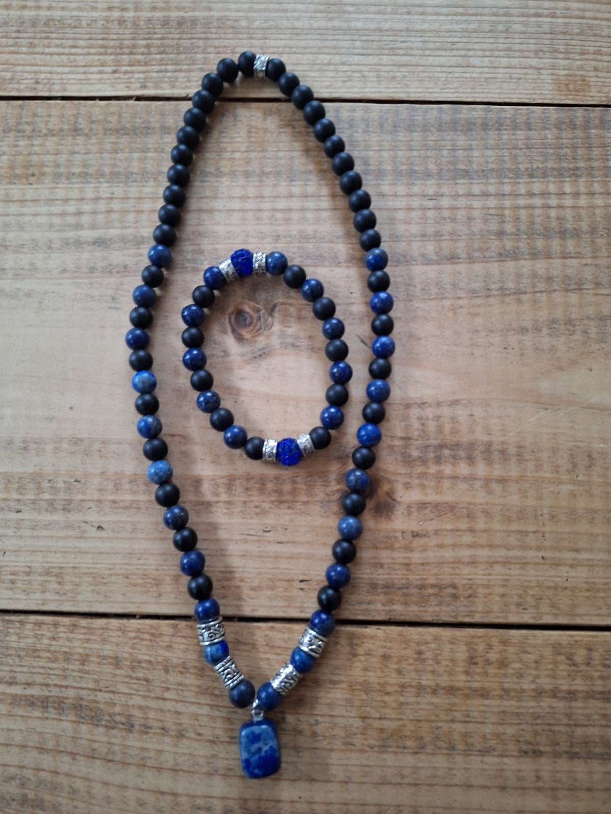 mooi lapis lazuli ketting, Ophalen of Verzenden, Nieuw, Blauw, Steen of Mineraal