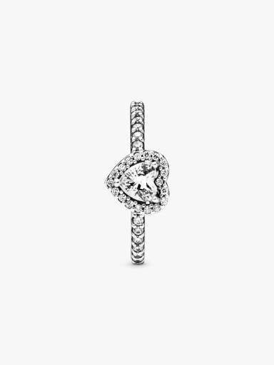 Pandora Verhoogd Hart Ring zilver - maat 50, 20 of groter, IJzer of Staal, Customerservice.nl@pandora.net, Nieuw