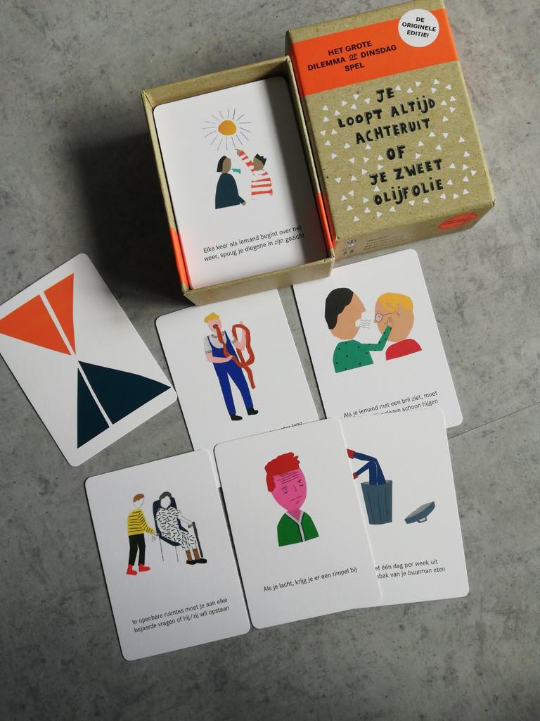 Het grote dilemma op dinsdag spel, Vijf spelers of meer, Ophalen of Verzenden, Zo goed als nieuw