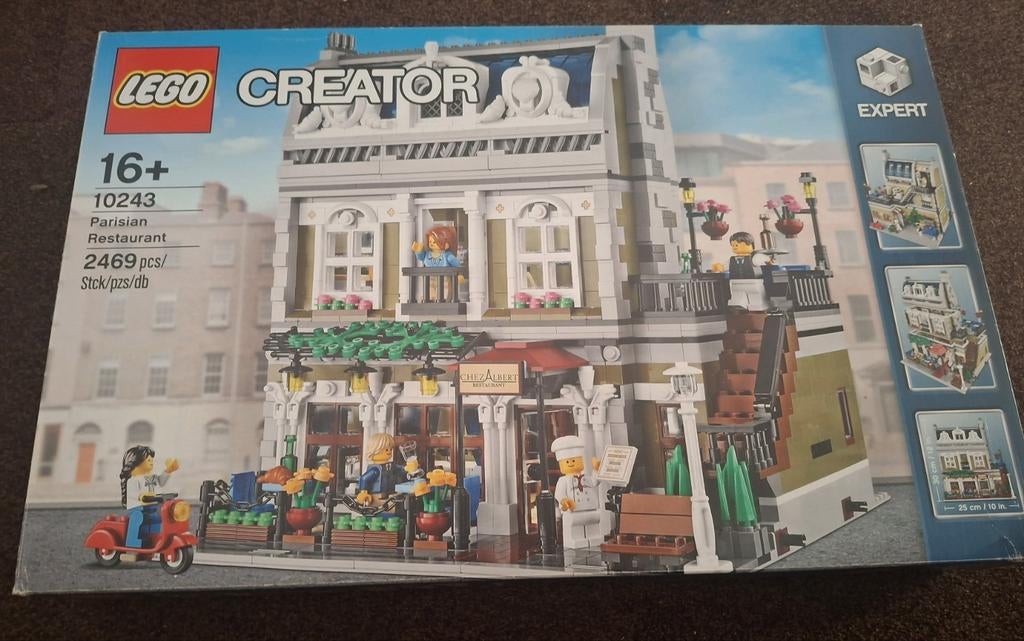Lego creator Parisian restaurant nr 10243 compleet, Ophalen, Zo goed als nieuw, Complete set, Lego