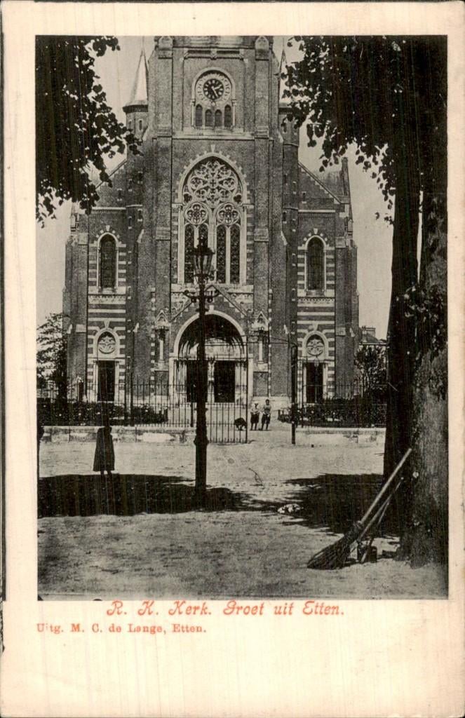 Etten - R. K. Kerk - Groet uit Etten, Ophalen of Verzenden, Voor 1920, Gelopen, Noord-Brabant