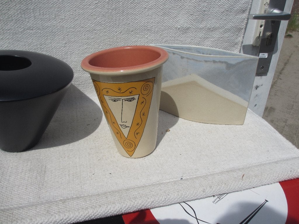 Design vazen Vila Pottery/Velsen/ Eng-Lys Denmark/PG Olsson, Gebruikt, Overige kleuren, 30 cm, Ophalen of Verzenden
