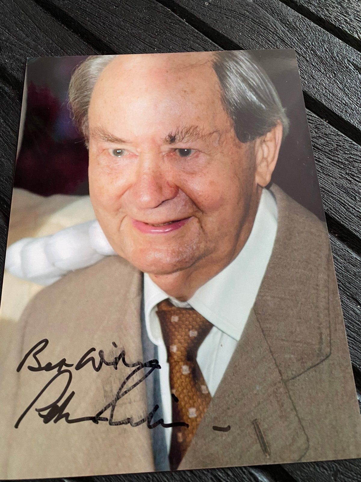 Filmster handtekening peter sallis, Verzamelen, Muziek, Artiesten en Beroemdheden, Ophalen of Verzenden, Zo goed als nieuw, Foto of Kaart
