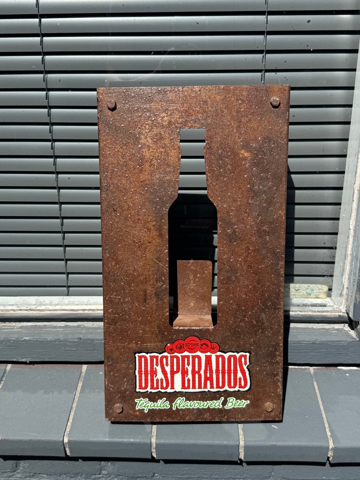 Desperados Tequila Beer wandmodel roestig, Verzamelen, Ophalen of Verzenden, Gebruikt, Gebruiksvoorwerp
